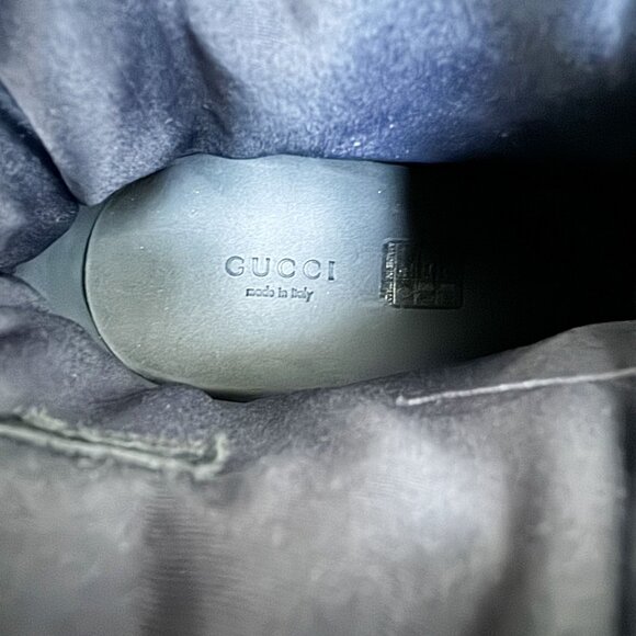 Gucci Romance GG Quilted Snow Boot EU 42 US 12 Black Nylon Leather Puffer Combat - Picture 12 of 16